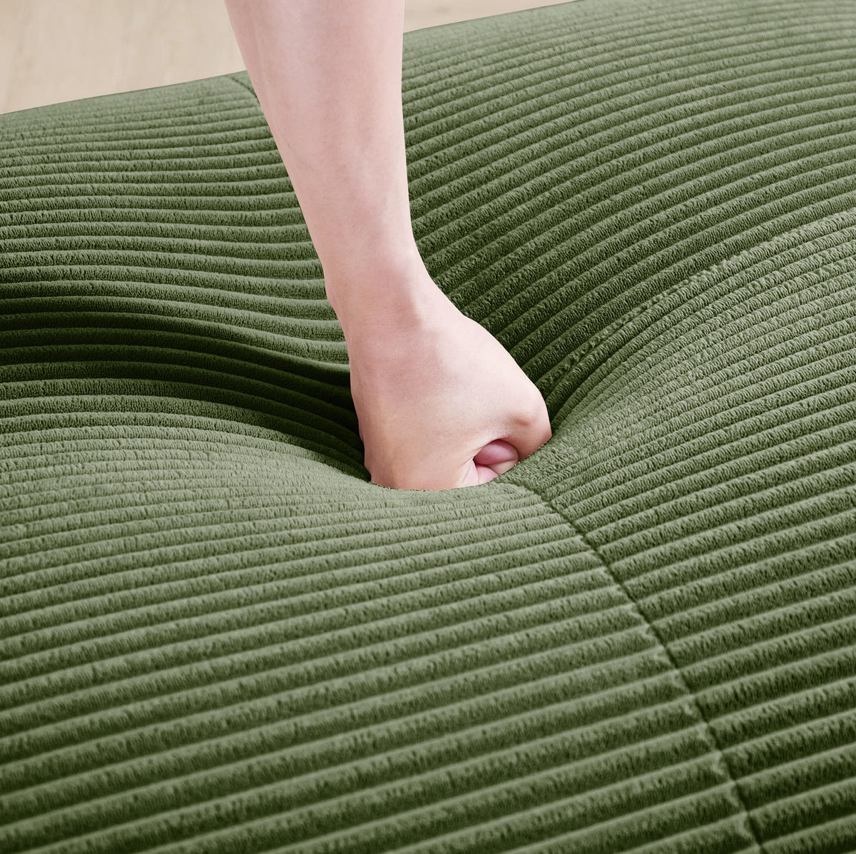 ECKSOFA modular montagefrei Cord Green - Grün, Textil (178/75/388cm) - Meubliv