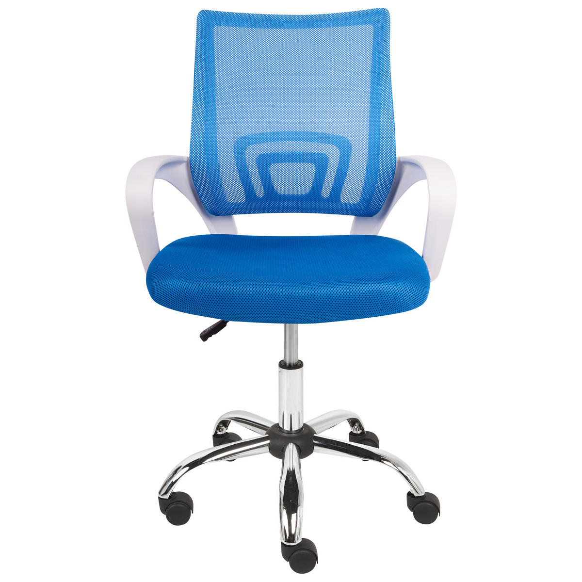 BÜROSTUHL Blau Solid - Blau/Silberfarben, Textil (60/88/60cm) - Beliani