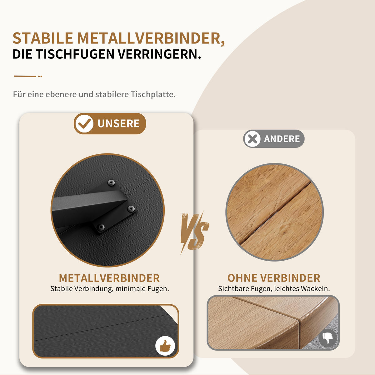 ESSTISCH DE-37300 rund mit X-Beinen und pulverbeschichtetem Stahl Schwarz - Schwarz, Holzwerkstoff (120/120/78cm) - ComfortXL