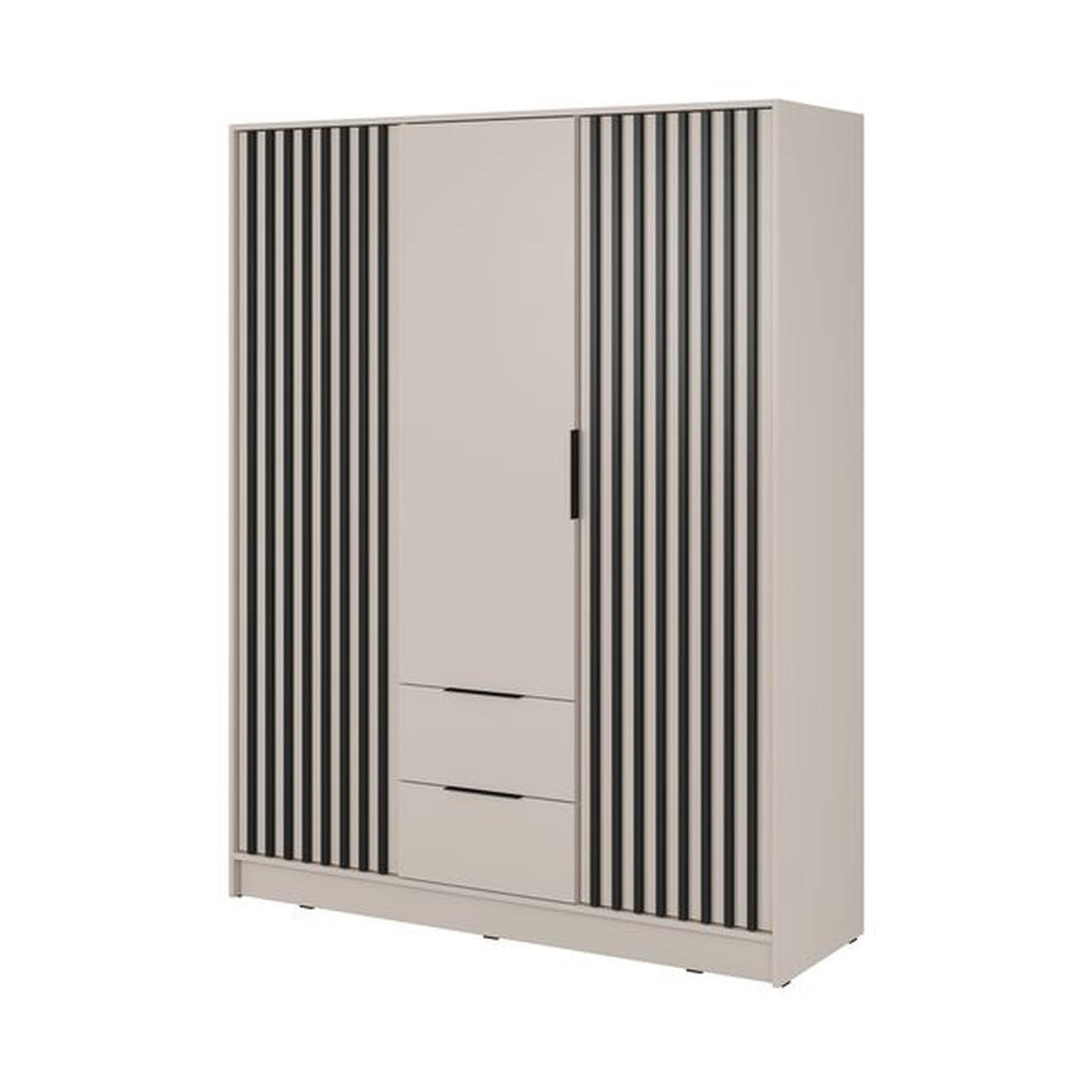 KLEIDERSCHRANK – 155 cm – Nelly – Kaschmir - Kaschmir, Holzwerkstoff (155/200/51cm) - hi-markt