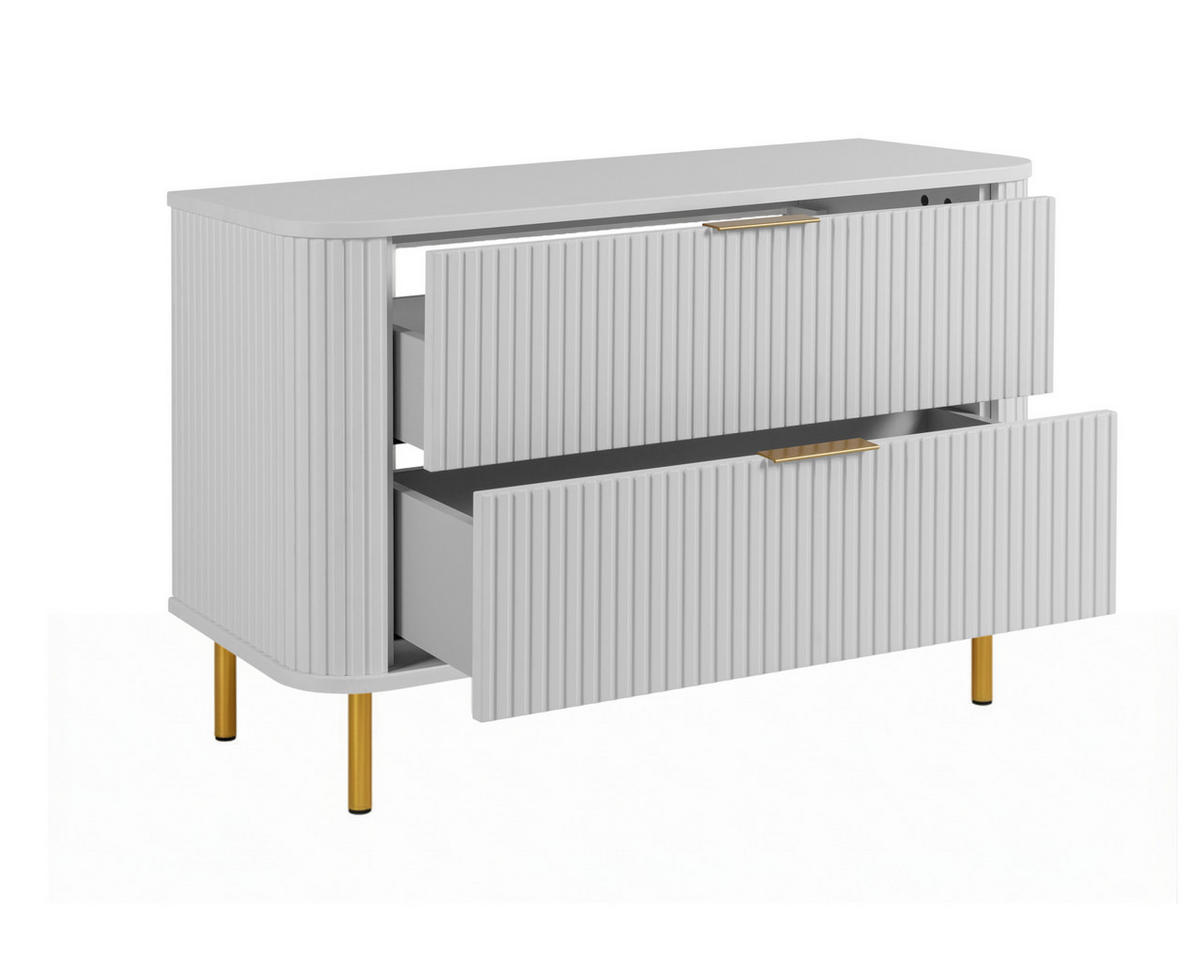BADEZIMMERSCHRANK : Farbe Weiß, Griff gold, Füße gold, 100 x 41,5 x 66,7 cm - Goldfarben/Weiß, Holzwerkstoff (100/66.7/41.5cm) - 3XE LIVING