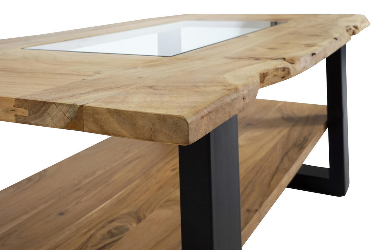 COUCHTISCH PATRICK - Transparent/Beige, Holz/Metall (65/115/46cm) - SAM