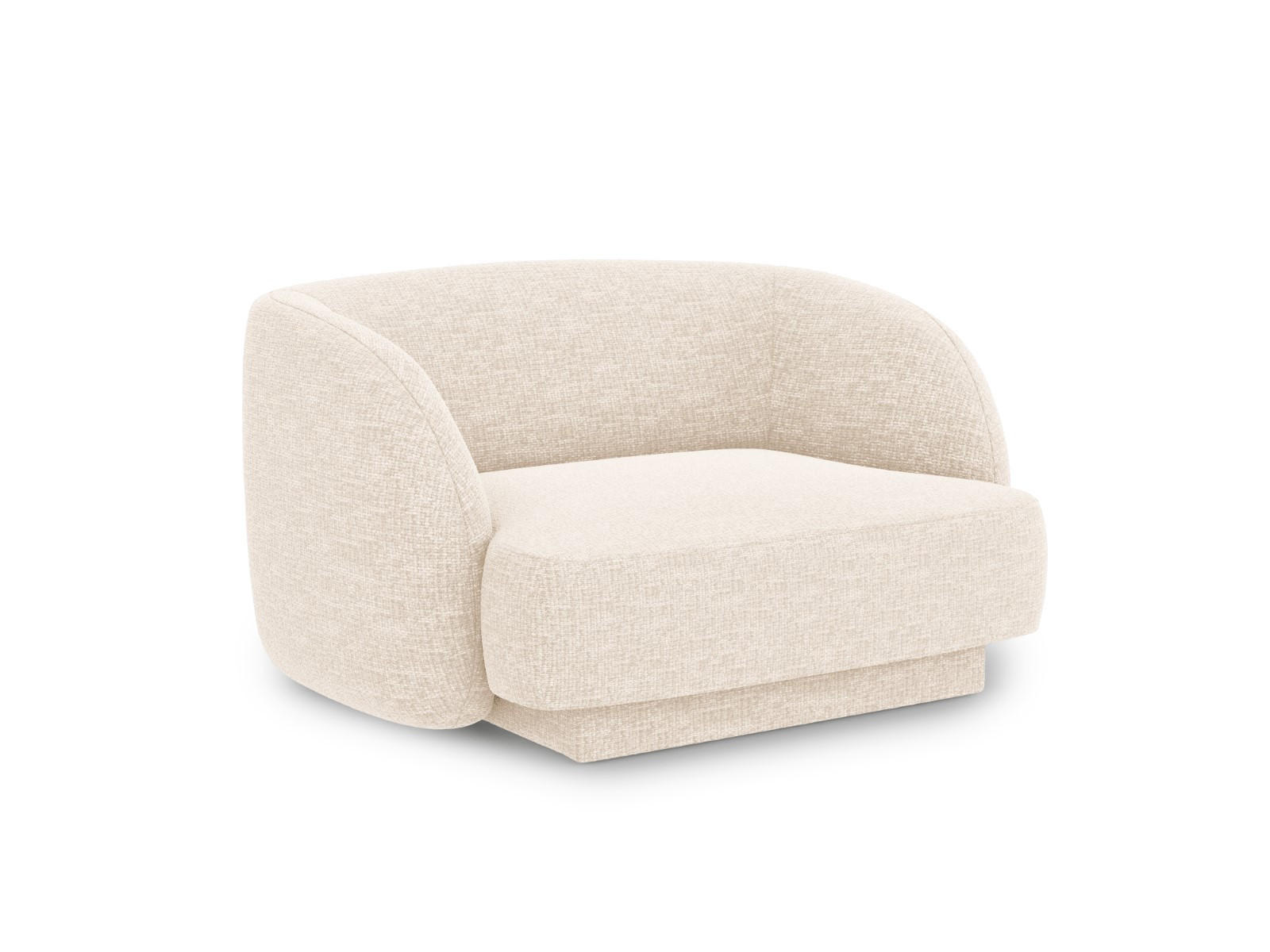 SESSEL Miley aus Chenille-Stoff leichtes beige - Creme, Textil (90/70/103cm) - Micadoni
