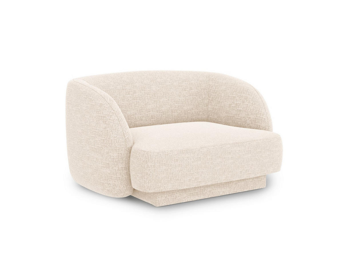SESSEL Miley aus Chenille-Stoff leichtes beige - Creme, Textil (90/70/103cm) - Micadoni