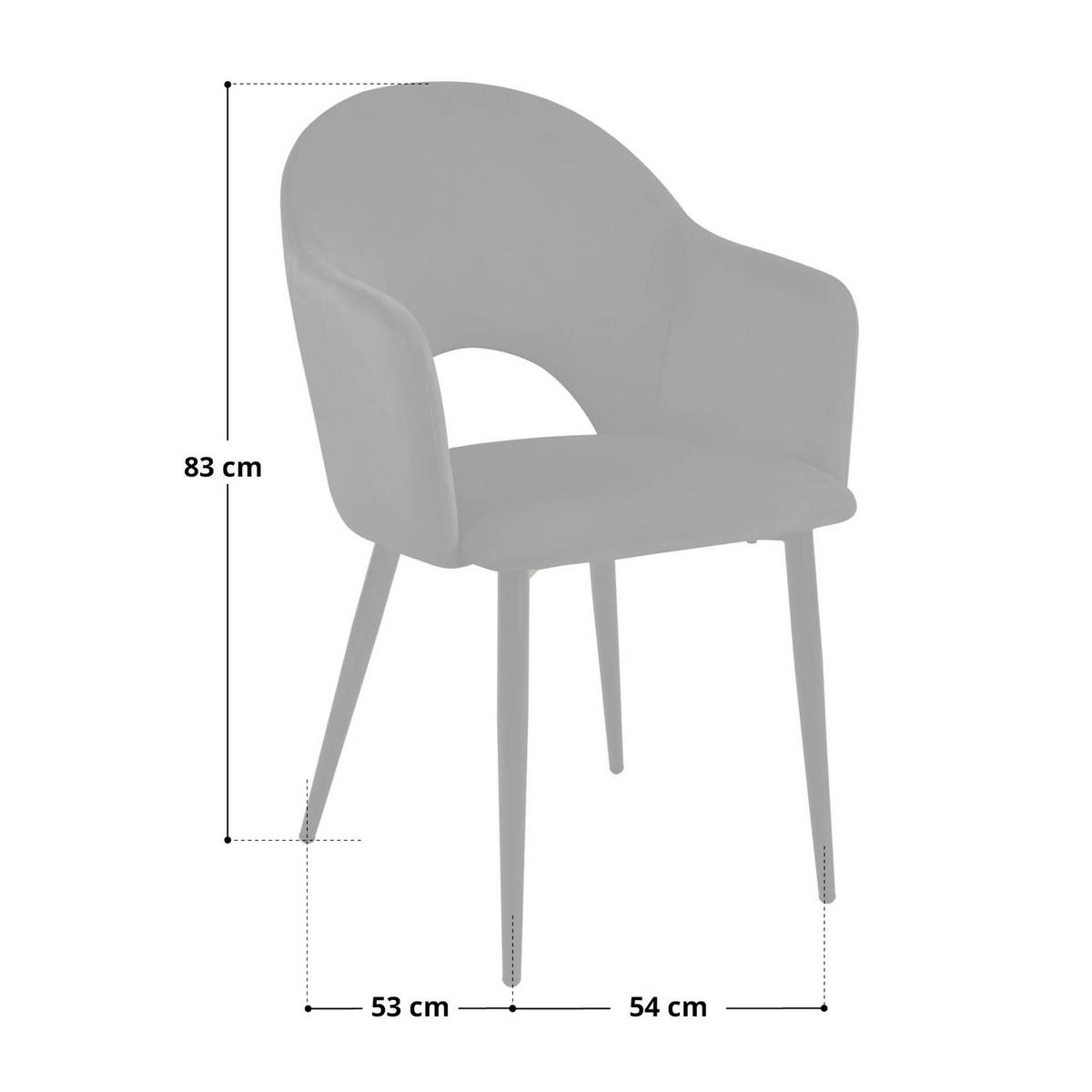 ESSZIMMERSTÜHLE HAILEY (2er Set) - Schwarz/Grau, Textil/Metall (54/83/53cm) - SVITA