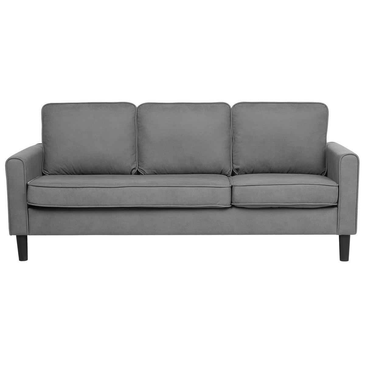 3-SITZER-SOFA mit Ottomane Polsterbezug Grau Avesta - Hellgrau, Textil (186/85/74cm) - Beliani