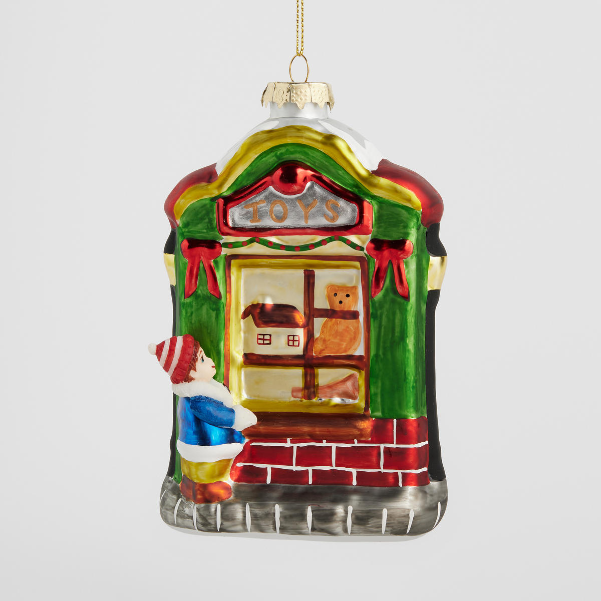 GLASKUGEL Vitrina, Mehrfarbig, 4.5 x 9.5 x 15 cm, Dekorative Weihnachtsdeko - Multicolor, Glas (9.5/4.5/15cm) - home&you