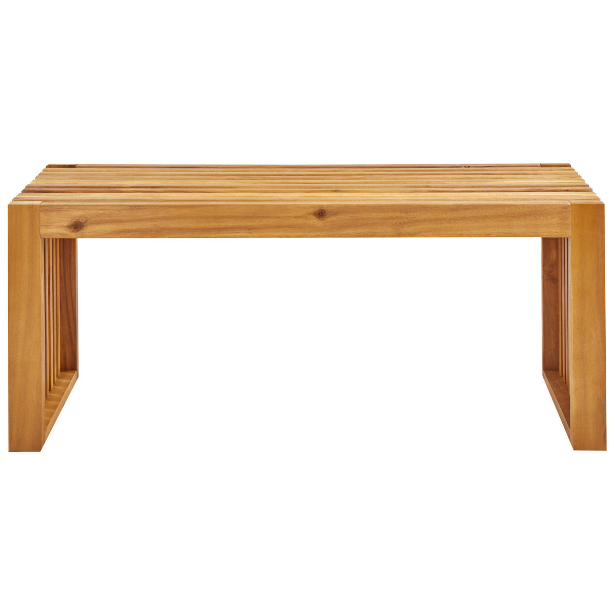GARTENMÖBEL SET 4-Sitzer Akazienholz hellbraun 3-teilig Bellano - Hellbraun, Holz - Beliani