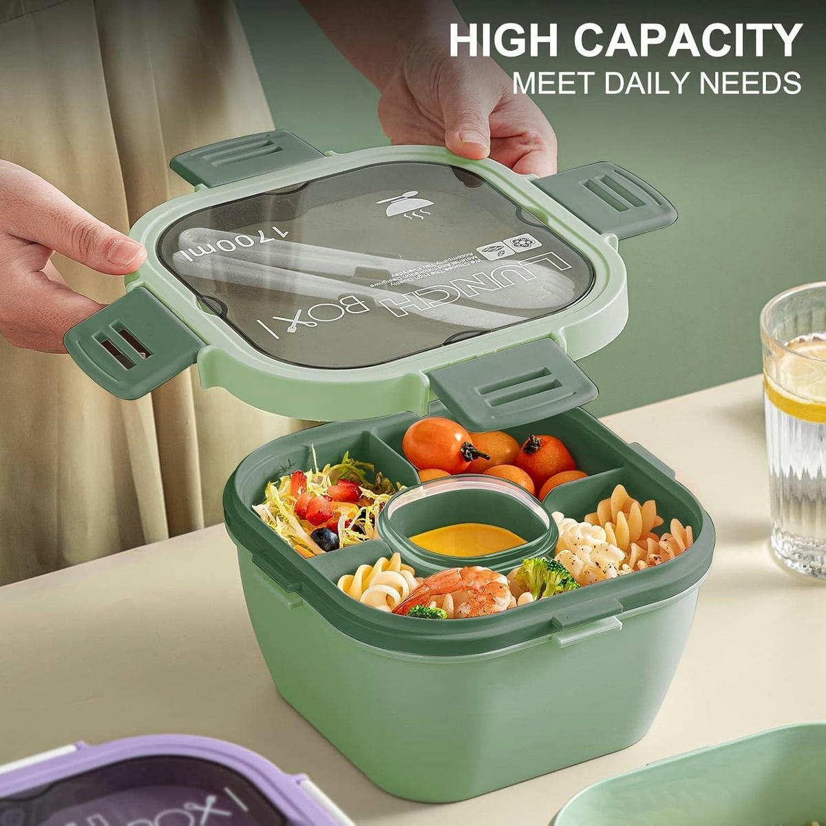 SALATBOX 1700 ml Dunkelgrün - Grün, Kunststoff (11/18/18cm)