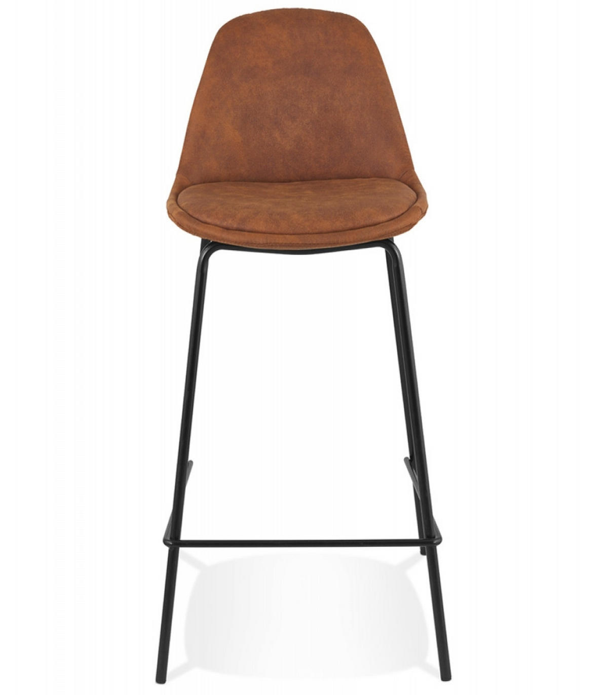 BARHOCKER mittelhoch mit Mikrofaser Sitz und Metallgestell GIRON, Braun 41x41x89 cm - Schwarz/Braun, Textil/Metall (41/89/41cm) - KADIMA DESIGN