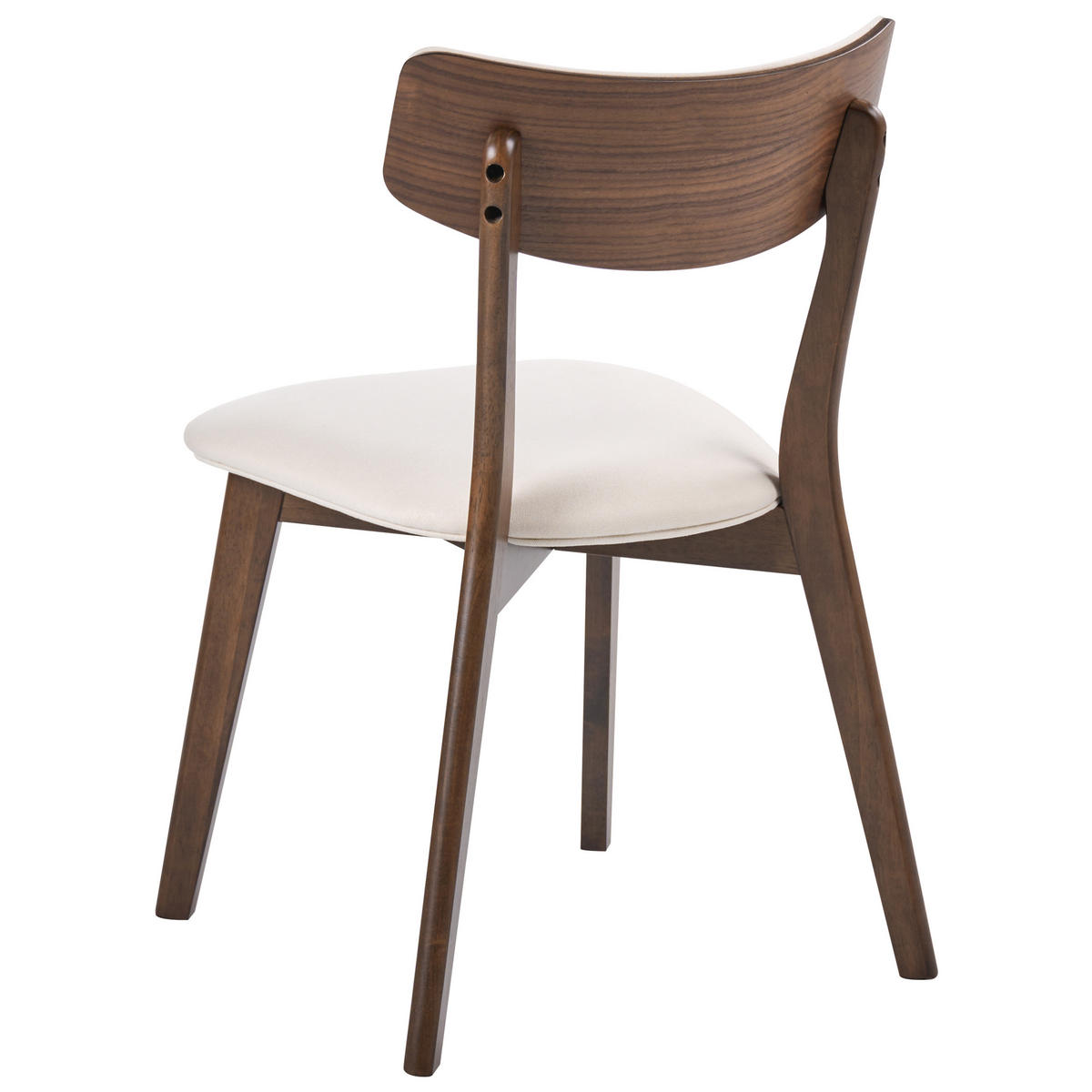 ESSZIMMERSTUHL 2er-Set Holz Cremeweiß/Braun Yuma - Weiß, Holz (46/78/51cm) - Beliani