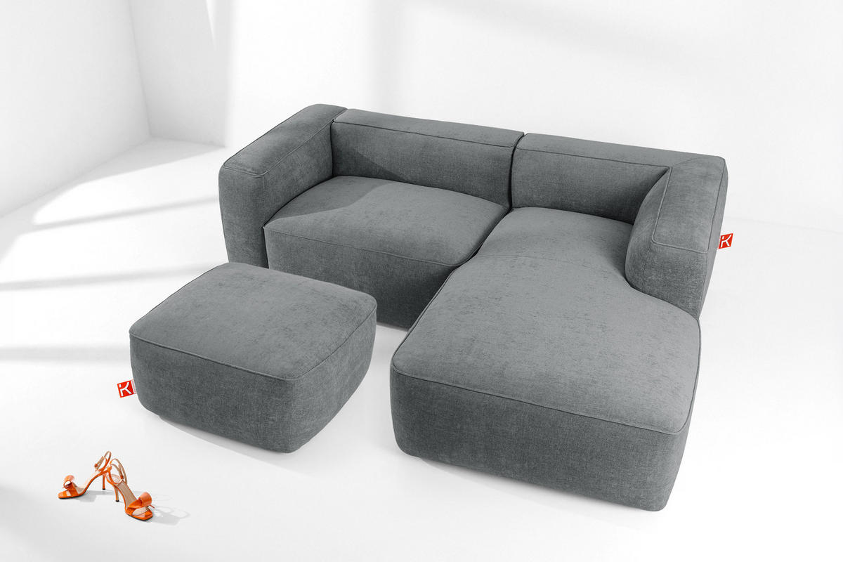 SITZHOCKER FUBBO, Grau - Grau, Holz/Holzwerkstoff (80/44/80cm) - KONSIMO®