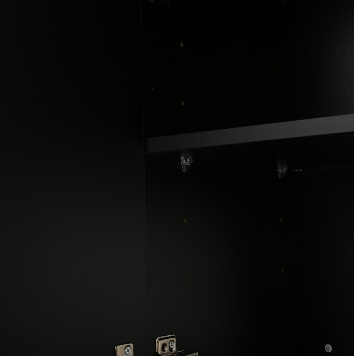 SIDEBOARD mit LED 160 cm Schwarz Hochglanz - Schwarz, Holzwerkstoff (160/70/35cm) - Meubliv