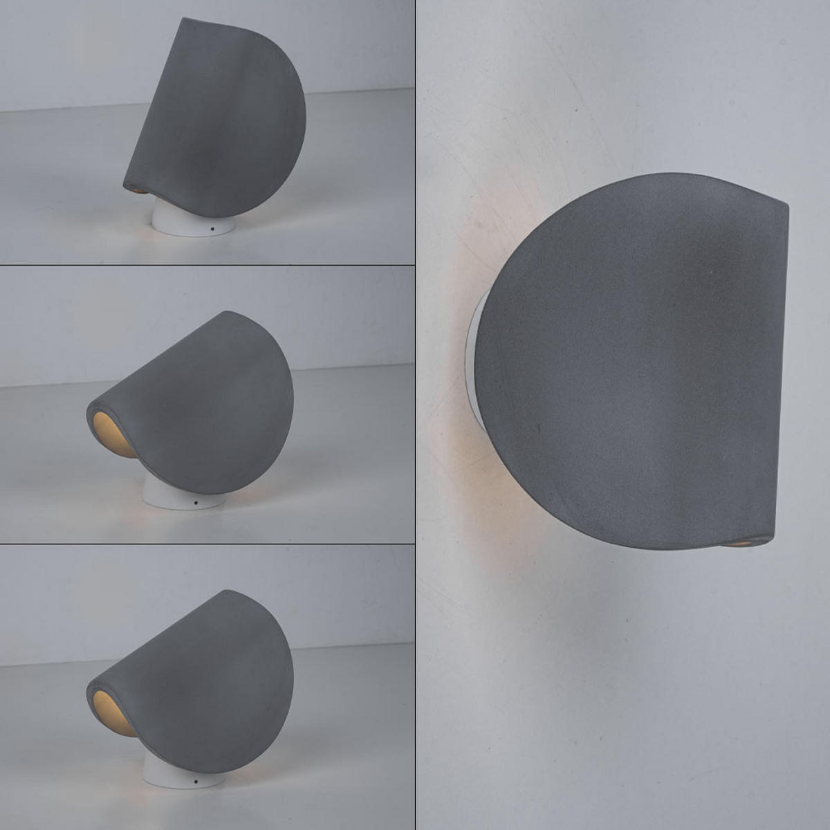 LED WANDLEUCHTE TIMO Beton Grau - Grau, Metall (12.6/15.7/12.4cm) - Globo Lighting