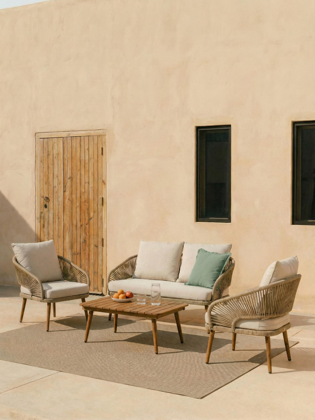 GARTENSET Cascade Natur - Braun, Metall - Kenay Home