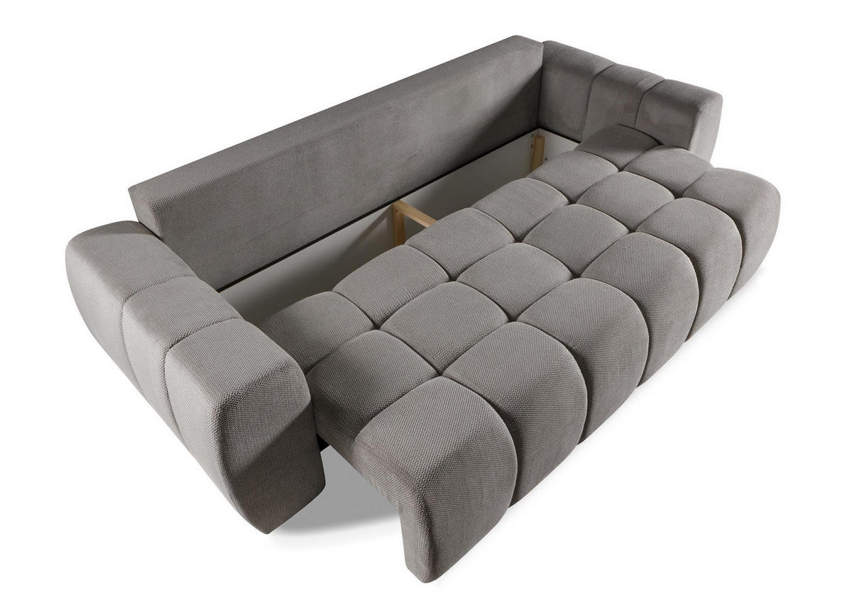 SOFA Futu Dunkelgrau, mit Schlaffunktion - Dunkelgrau, Holzwerkstoff (263/93/105cm) - Bettso