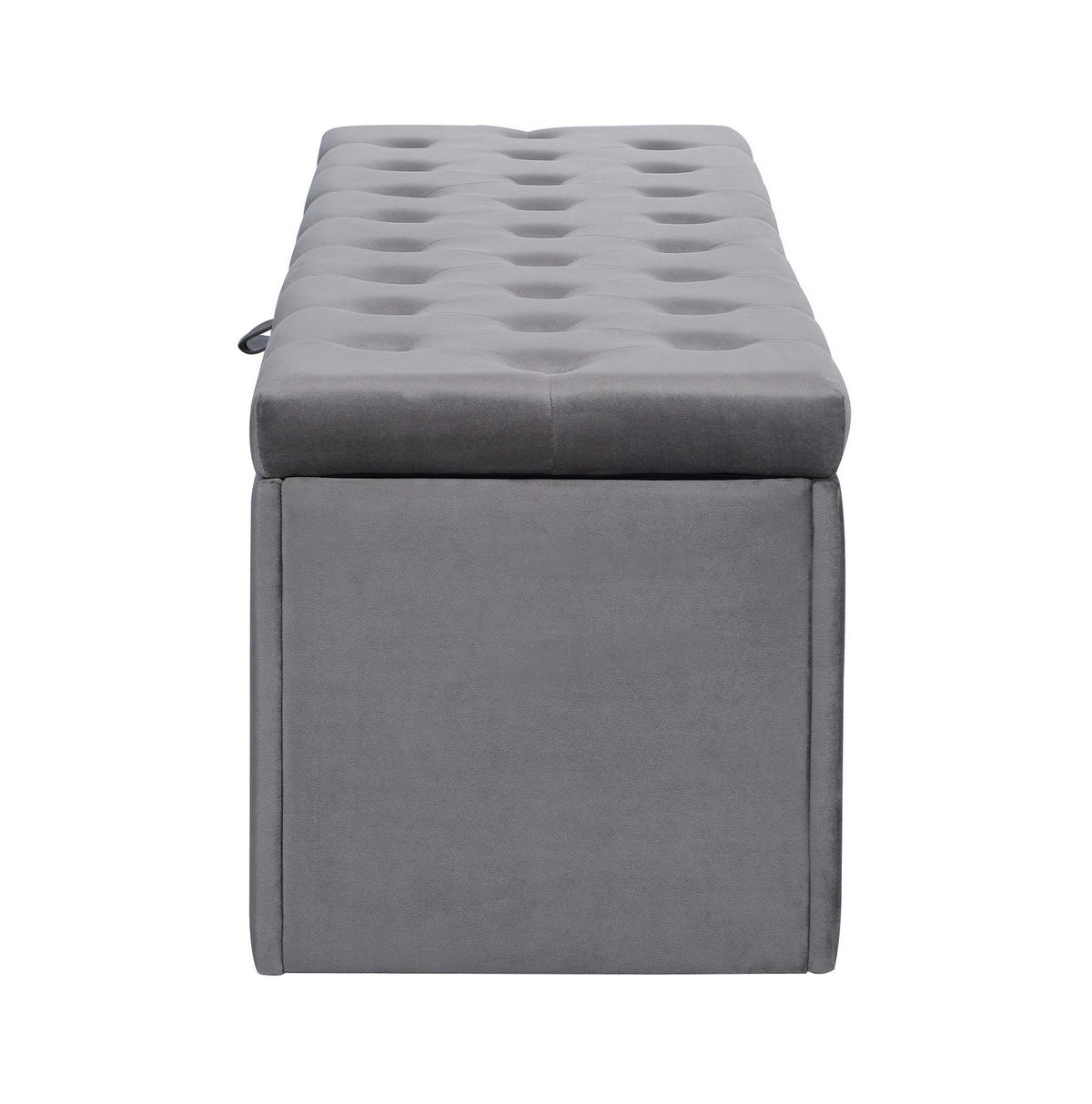 POLSTERBANK Grau 138/41/42 cm aus Samt mit Stauraum - Grau, Textil (41/42/138cm) - OKWISH