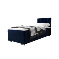 BOXBETT ZILANO 2 mit Matratze H3 und Topper 90x200 Itaka 11 - Dunkelblau, Holz/Textil (90/200cm) - Bedante