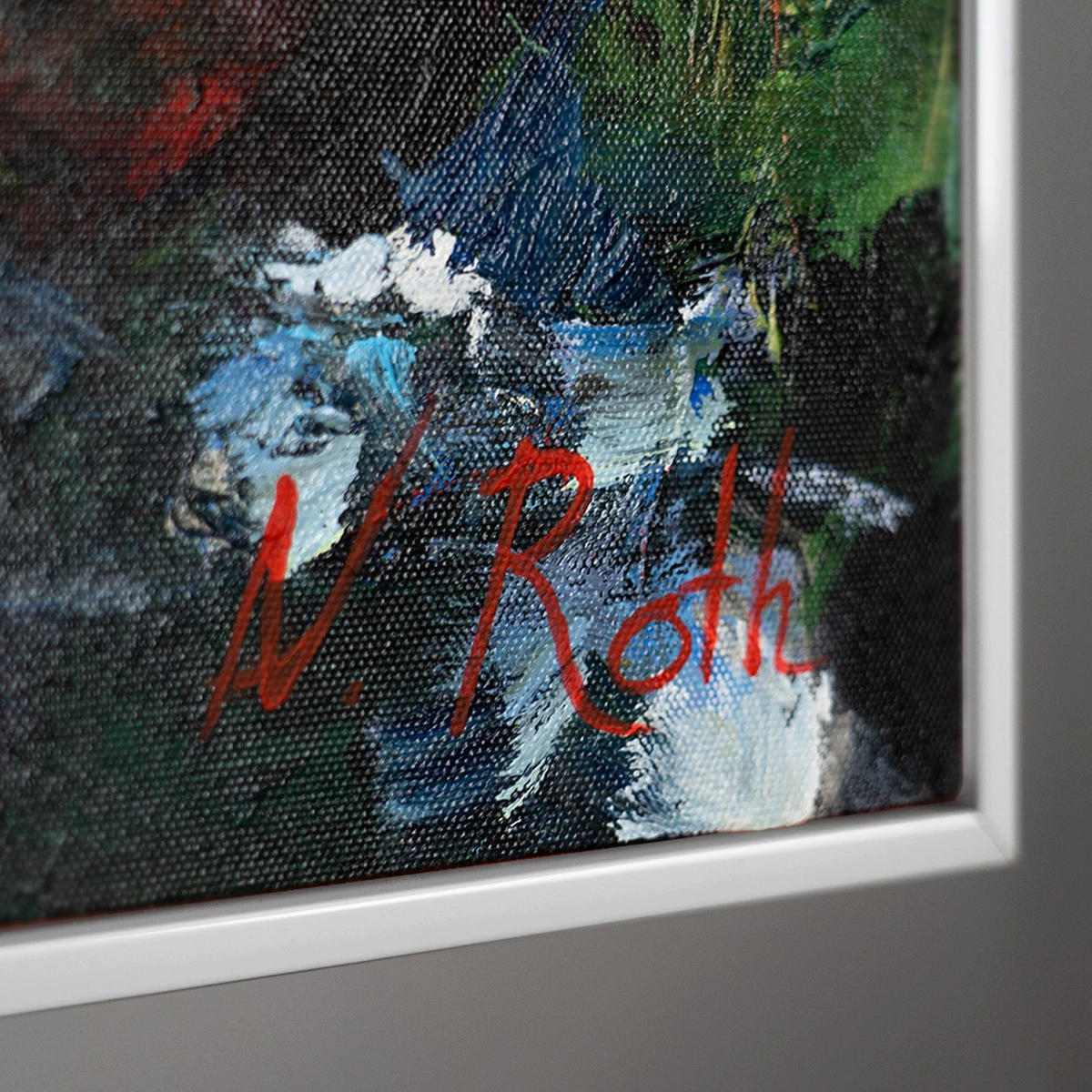 GEMÄLDE Blühende Weiten Schattenfugenrahmen Weiß 120x80 cm - Weiß, Holz (120/80cm) - YS-art gallery