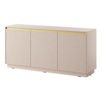 KOMMODE 154 cm Baron - 3 Türen mit gerillten Fronten, Beige - Beige, Holz (154/72/39cm) - Emporius