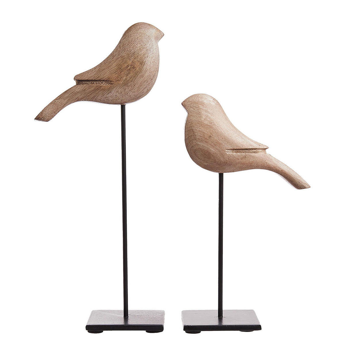 DEKO-VOGEL (6er Set) Birdy - Braun, Holz (12/20/7cm) - Butlers