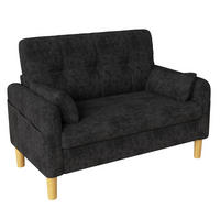 2-SITZER-SOFA Chenille mit Aufbewahrungstasche, DE-33242, Grau - Grau, Holzwerkstoff (119/85/78cm) - ComfortXL