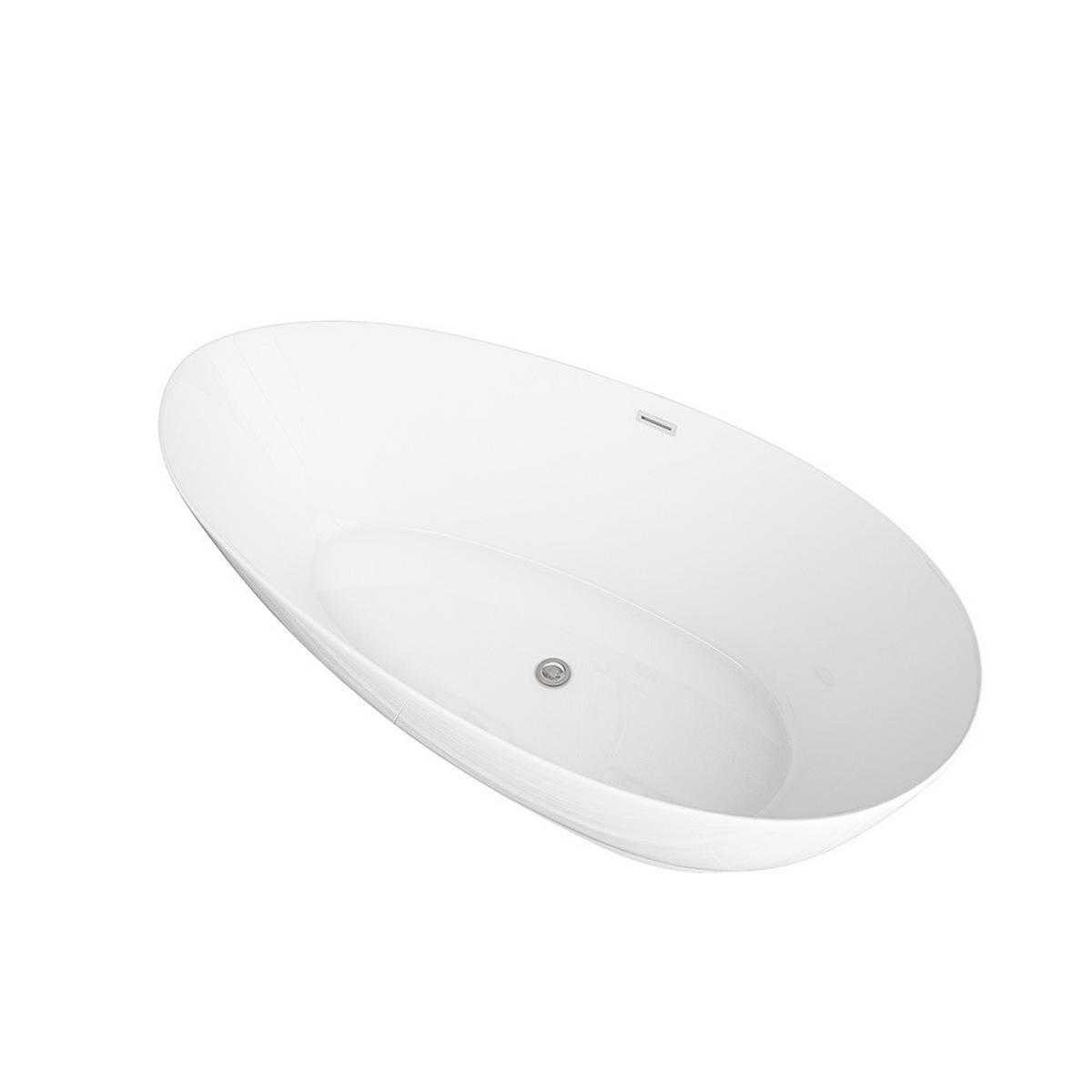 FREISTEHENDE BADEWANNE DELIA - Weiß, Keramik (180/58/90cm) - Home Deluxe