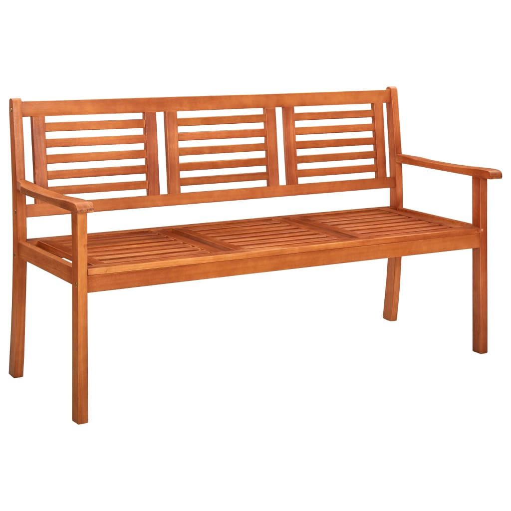 GARTENBANK 3-Sitzer 150 cm Massivholz Eukalyptus - Braun, Holz (150/89/60cm) - furnicato