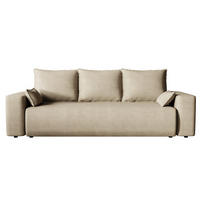 SOFA Bubi mit Bettkasten und Schlaffunktion, Velourstoff - Cappuccino, Holzwerkstoff (242/85/95cm)