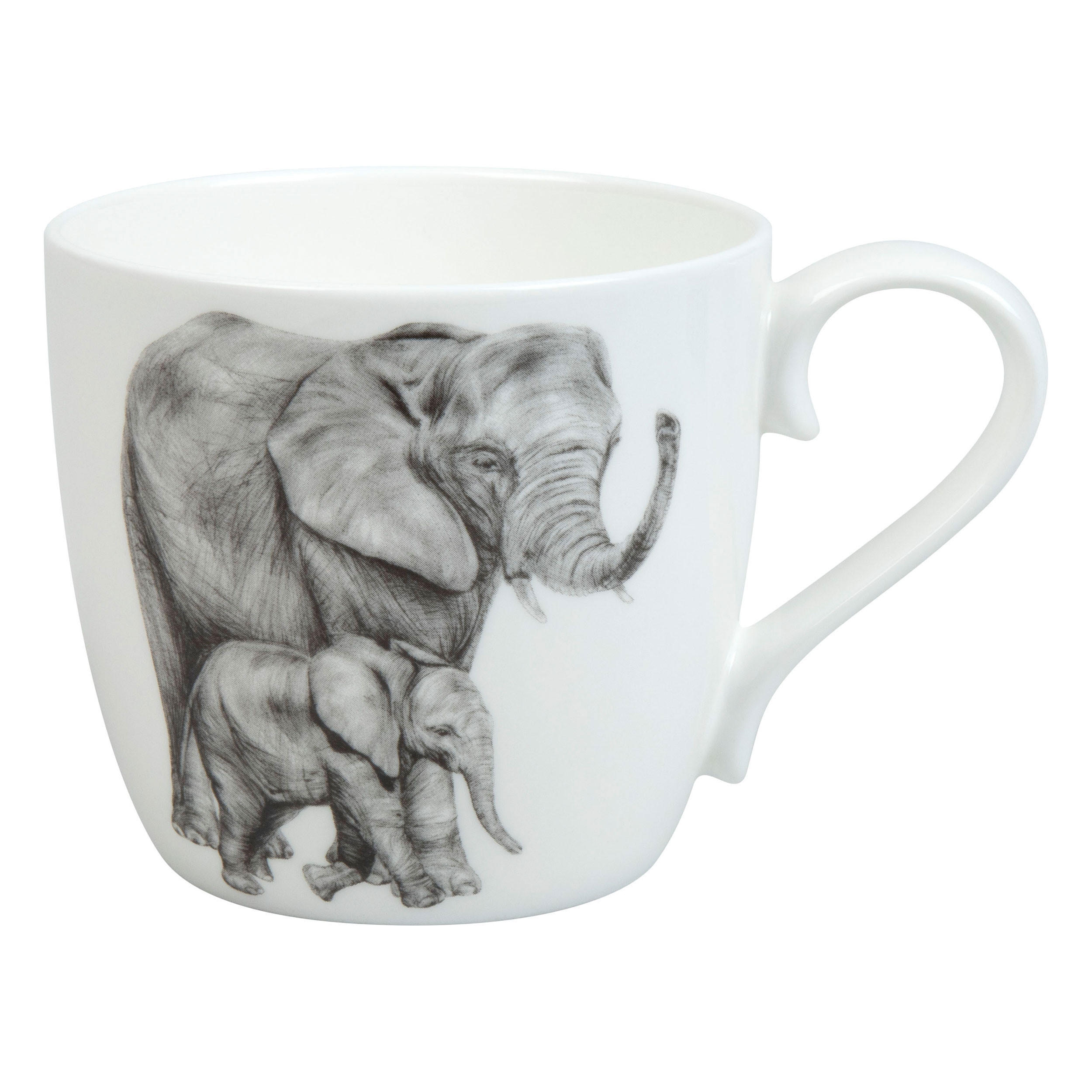 KAFFEEBECHER Amazing Animals - Elefanten - Naturfarben, Keramik (0.45L) - Könitz