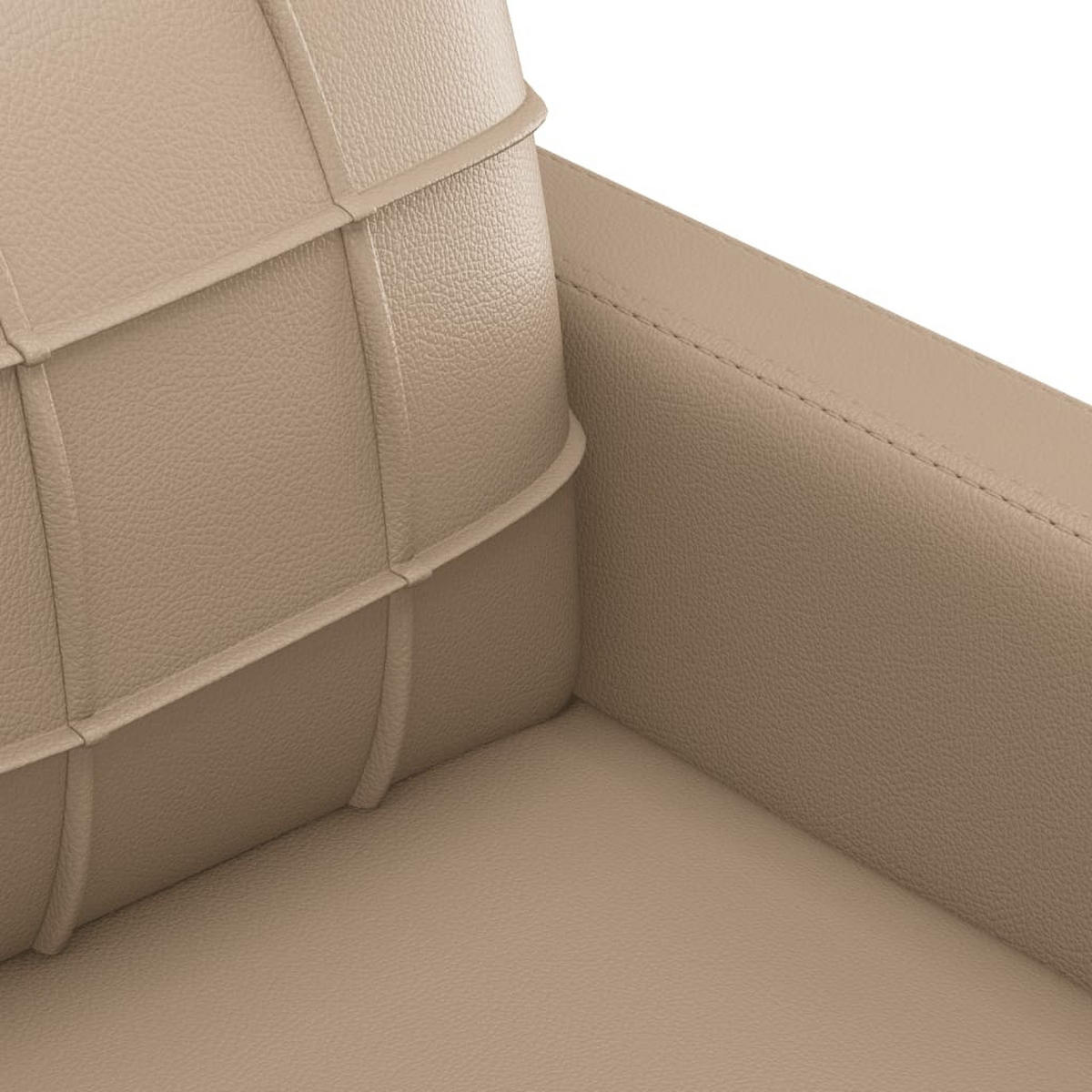 SOFAGARNITUR 3-TLG. Mit Kissen Cappuccino-Braun Kunstleder - Braun, Leder (77/80/78cm) - vidaXL
