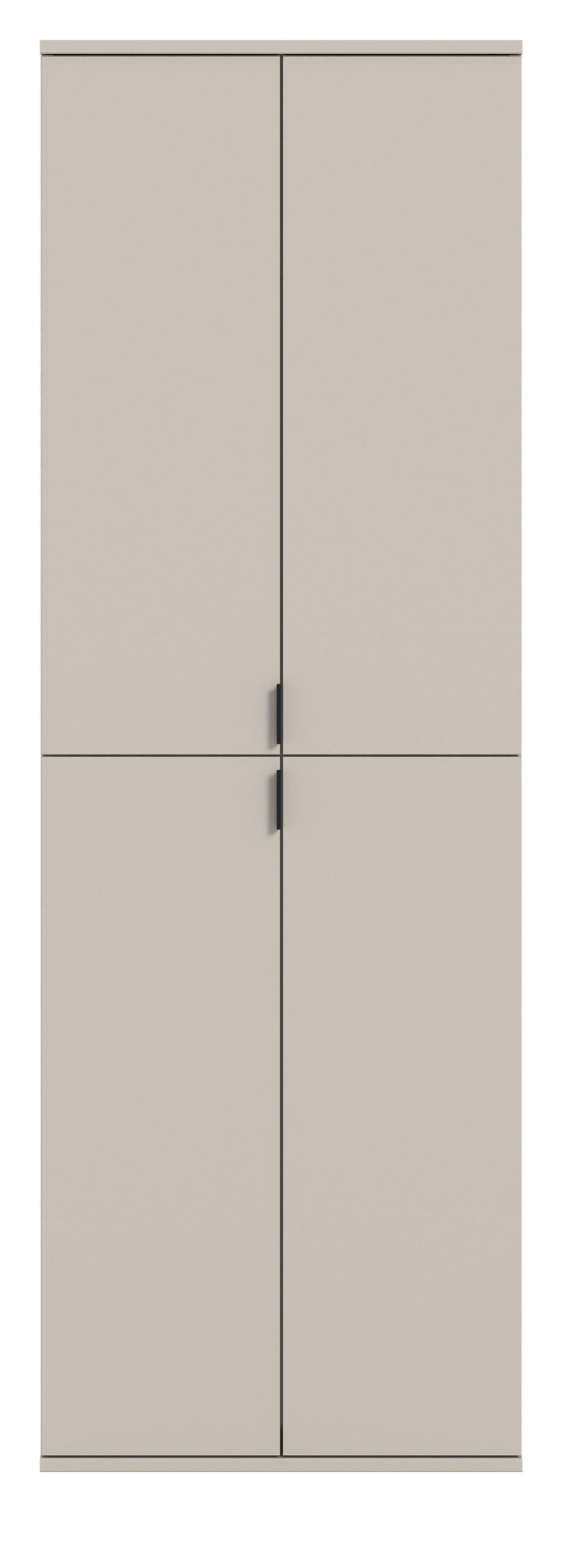GARDEROBENSCHRANK Kaschmir 61 x 193 cm, Flurschrank mit 9 Fächern - Kaschmir/Schwarz, Holzwerkstoff/Metall (61/193/34cm) - Inn.Furn