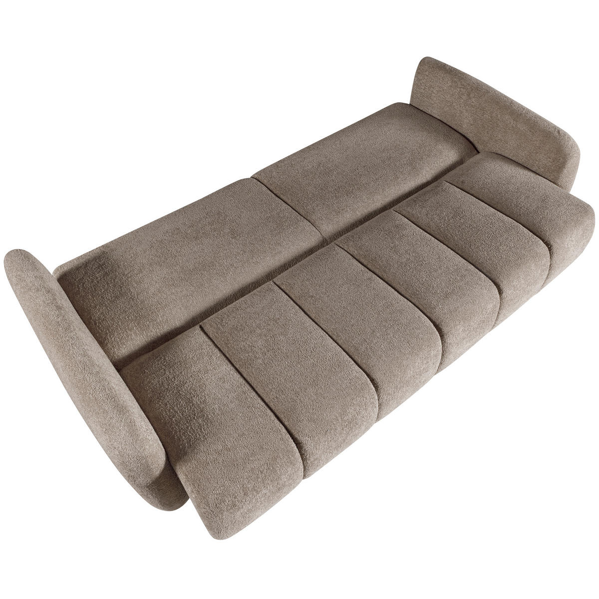 SCHLAFSOFA Carla 3-Sitzer mit Schlaffunktion, Braun - Braun, Textil (225/93/100cm) - Beautysofa