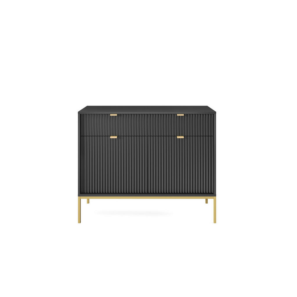 Thumbnail - DomoHome Kommode, Schwarz, Gold, Holzwerkstoff, Rechteckig,Rechteckig, 104x83x39 cm, Wohnzimmer, Kommoden & Sideboards, ...