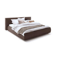 POLSTERBETT CARLO Braun Massivholz - Braun, Textil (140/200cm) - KAWOLA