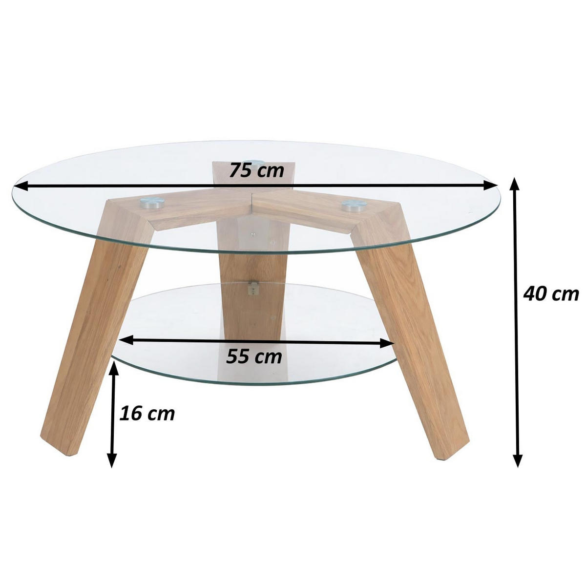 OKROGLA MIZA ZA DNEVNO SOBO Rjava - rjava, les (75/75/40cm) - MCW