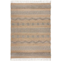 NATURTEPPICH handgewebt Jute-Wolle-Mix skandinavisch WHARFE, Braun-Grau 160x230 cm - Braun, Textil (160/230cm) - KADIMA DESIGN