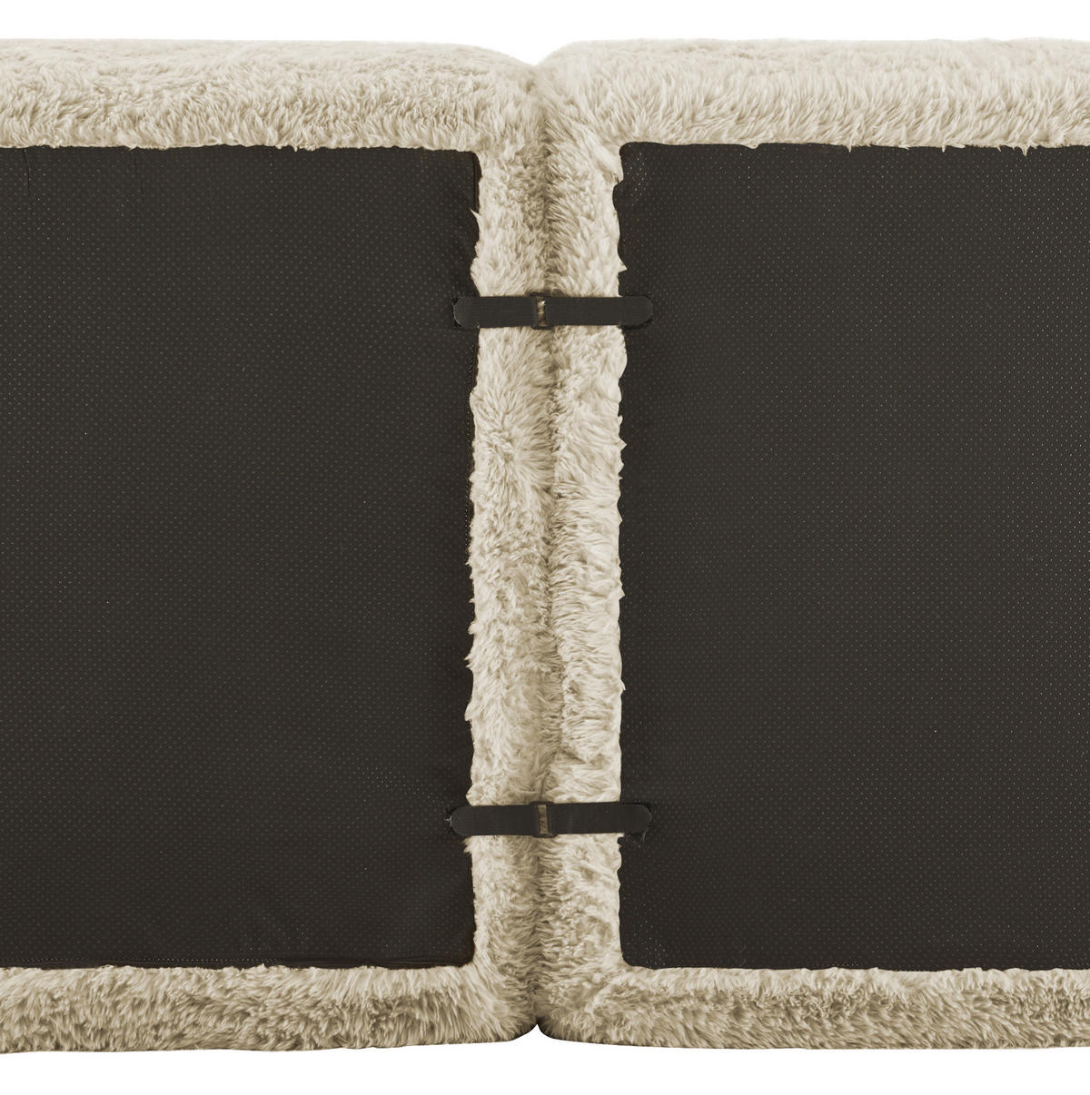 ECKSOFA modular mit rutschfester Basis Plüsch Hellkhaki - Beige, Kunststoff (104/73/291cm) - Meubliv