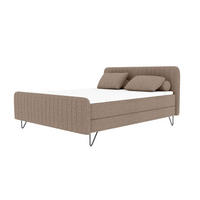 BOXSPRINGBETT LUCIO Bouclé-Stoff Taupe 160/200 cm - Taupe/Schwarz, Textil/Metall (160/200cm) - 99rooms