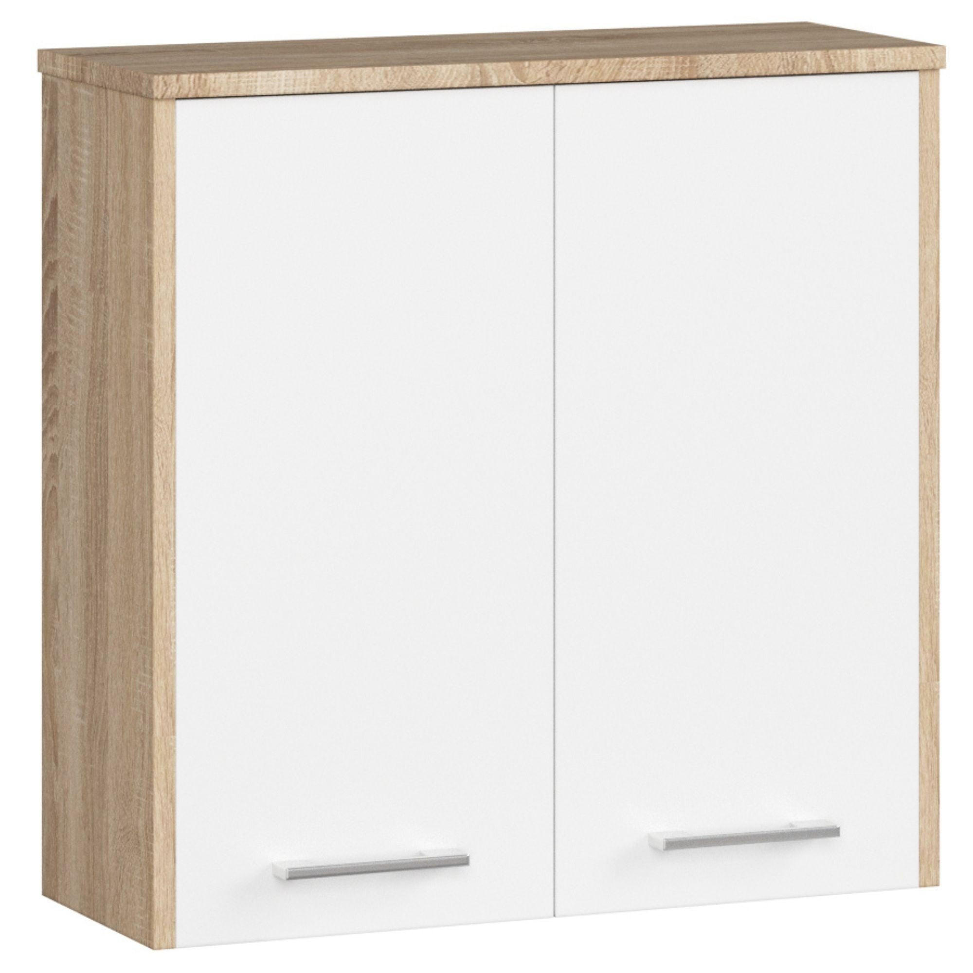 COMODA DE BAIE Stejar Sonoma, Alb 60/60/22,5