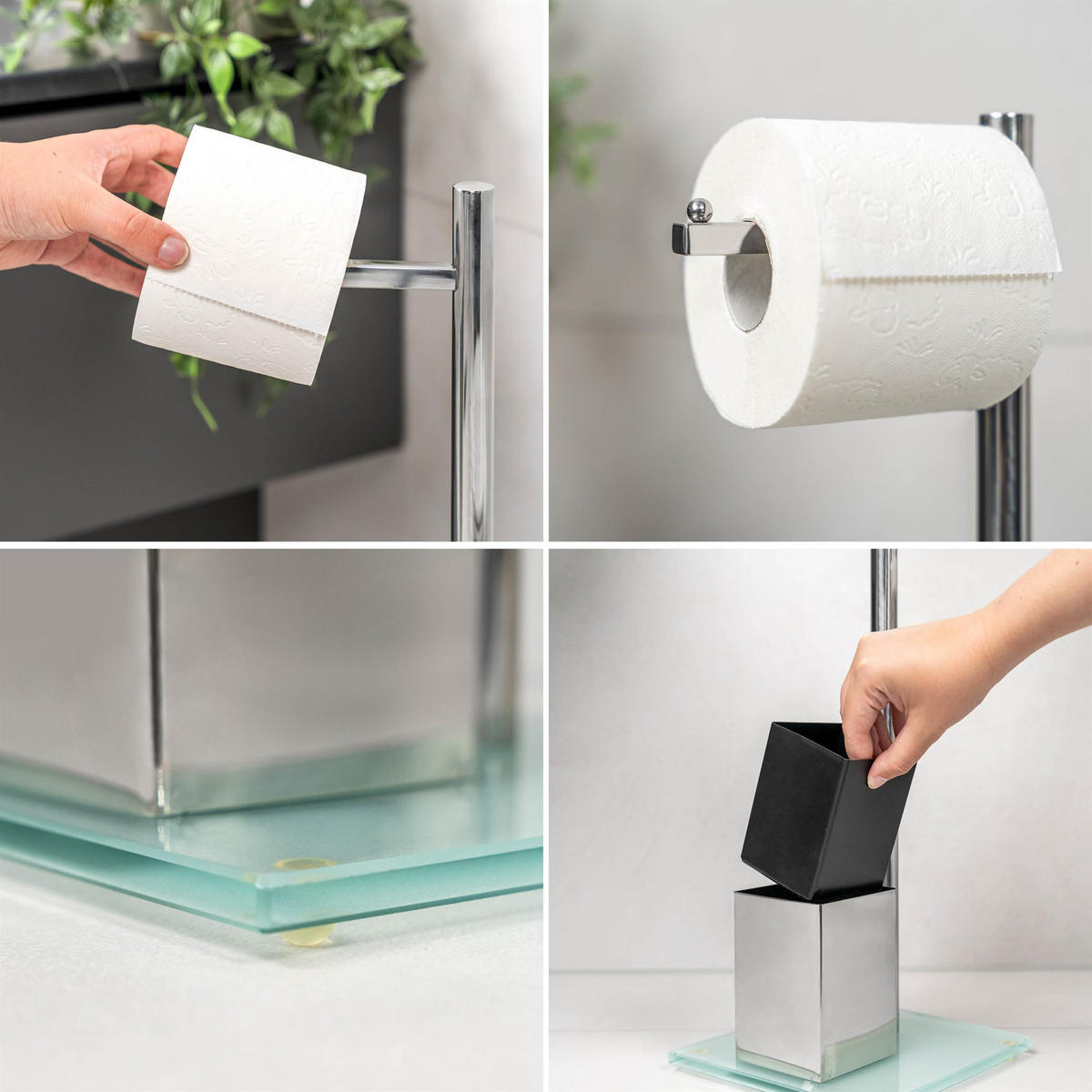 WC-STÄNDER, weiß - Weiß, Metall (20/70/20cm) - bremermann