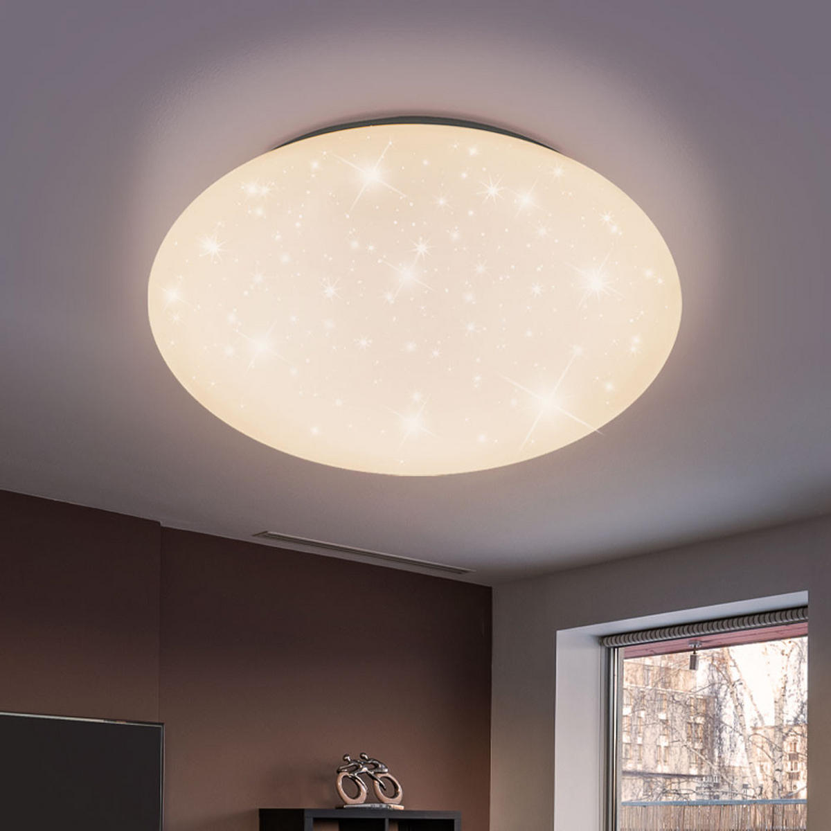 LED DECKENLEUCHTE Metall Weiß Sparkle Dekor - Weiß, Metall (38/38/10.5cm)