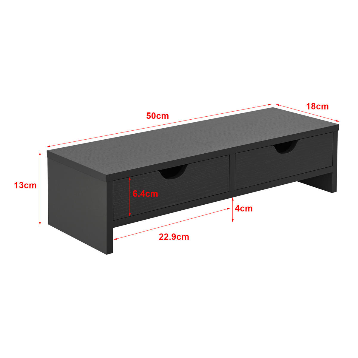 MONITORSTÄNDER Mänttä - Dunkelgrau, Holzwerkstoff (18/50/13cm) - [en.casa]