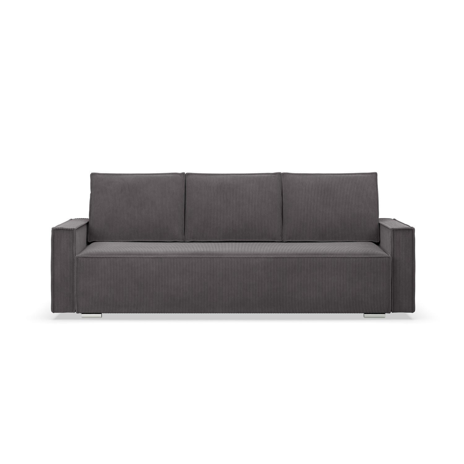 SOFA 3-SITZER MIT SCHLAFFUNKTION NOTO Dunkelgrau - Dunkelgrau, Textil (95/92/220cm) - Mebligo