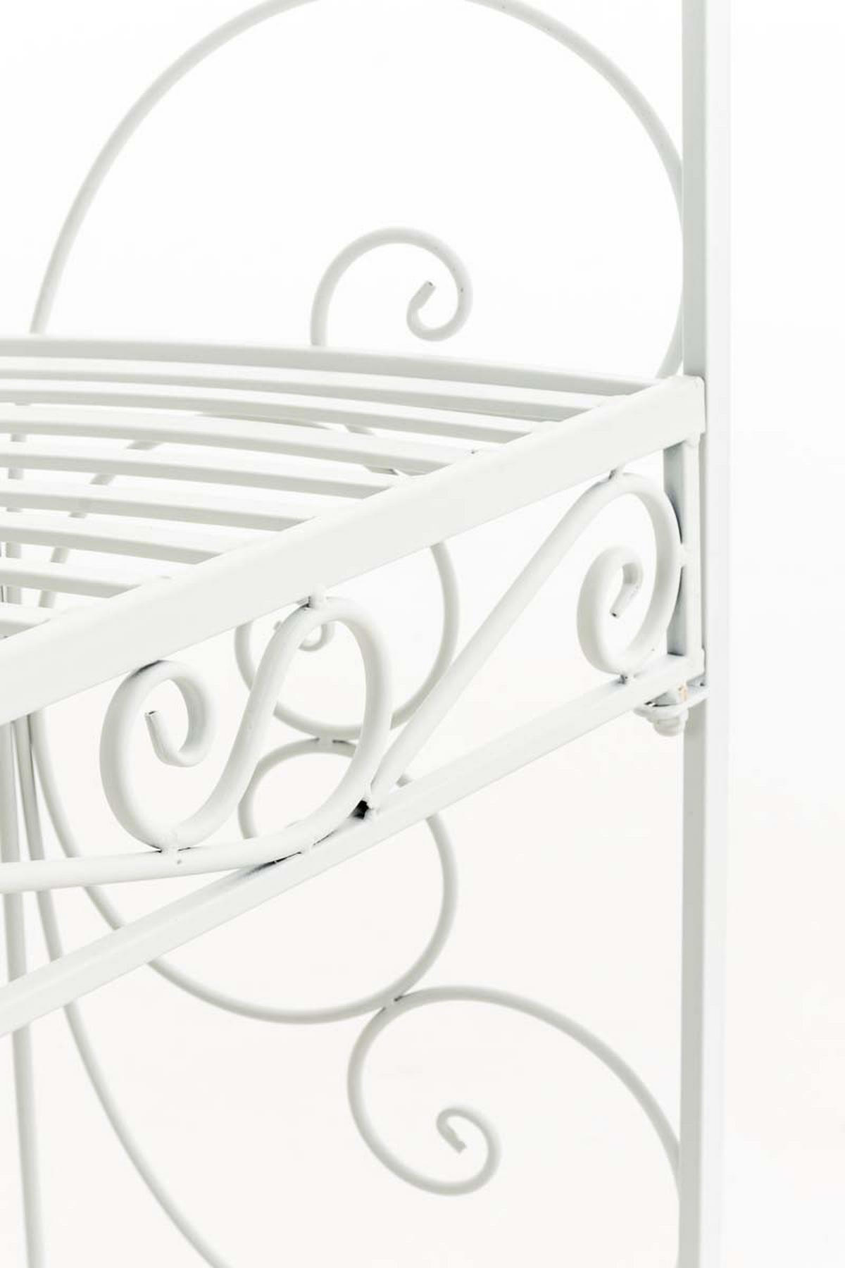 HALBPAVILLON mit Sitzbank Boston Metall Weiß Gartenbank - Weiß, Metall (120/178/58cm) - DELUKE