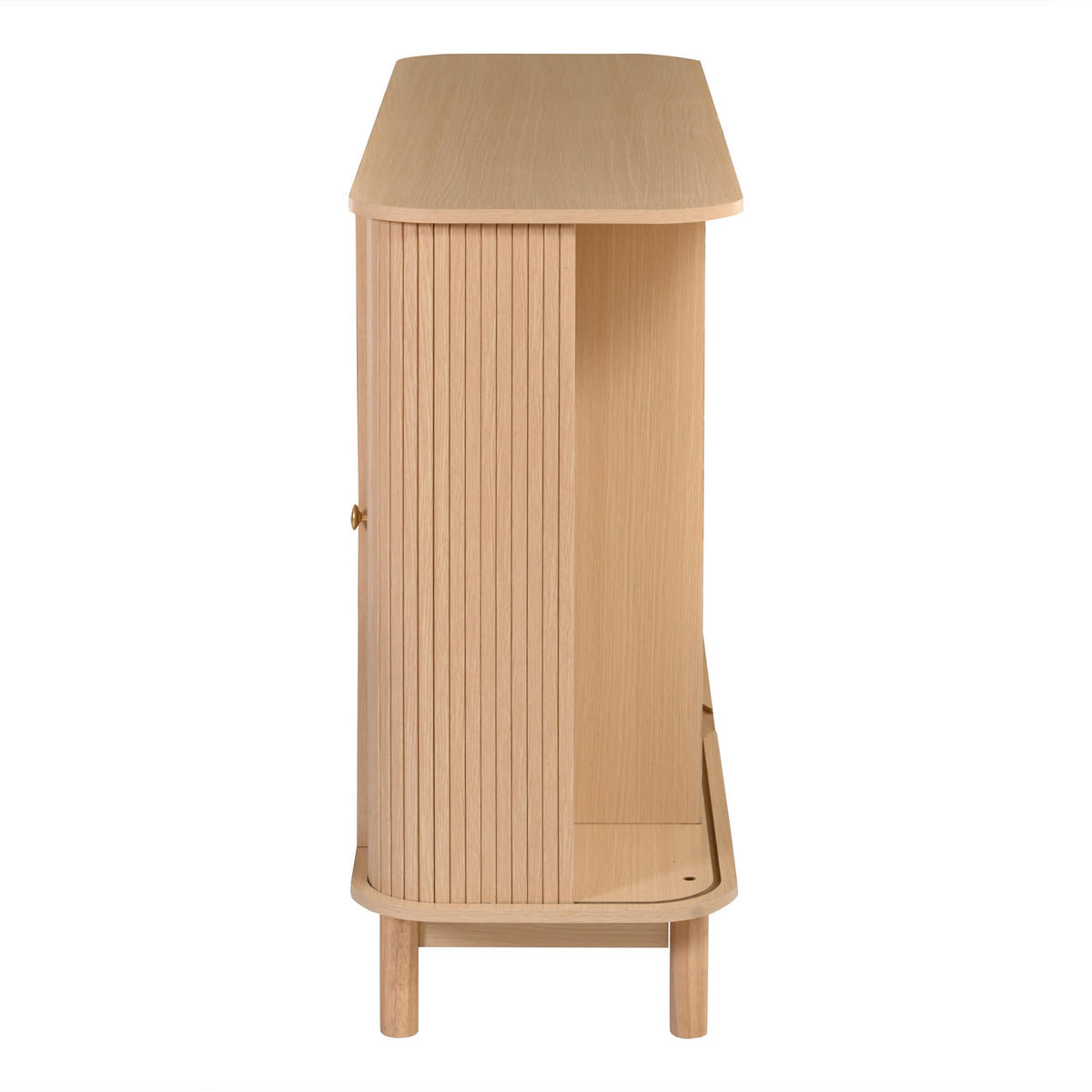 SIDEBOARD DE-37838 mit 2 Schiebetüren und verstellbarem Boden Holzfarbe - Naturfarben, Holzwerkstoff (140/88/40cm) - ComfortXL