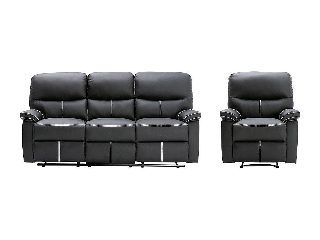 Vente-Unique Couchgarnitur Schwarz 183x95x90 cm