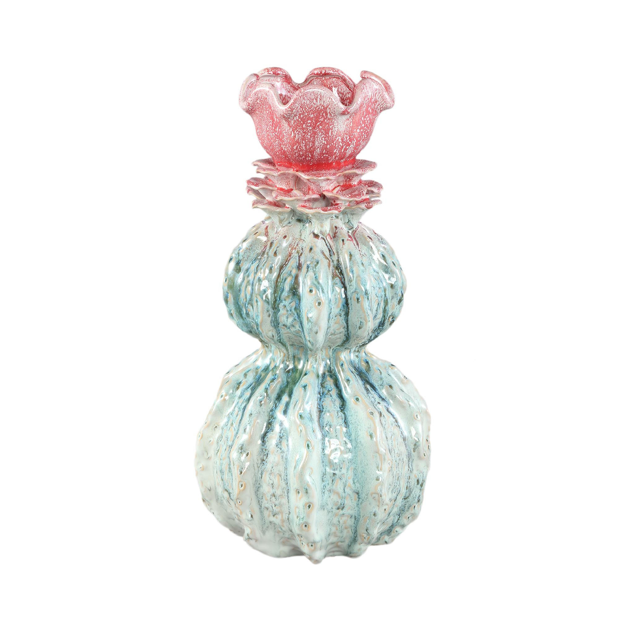 VASE Tegain Grün 21/21/42cm - Grün, Keramik (42cm) - PTMD Collection