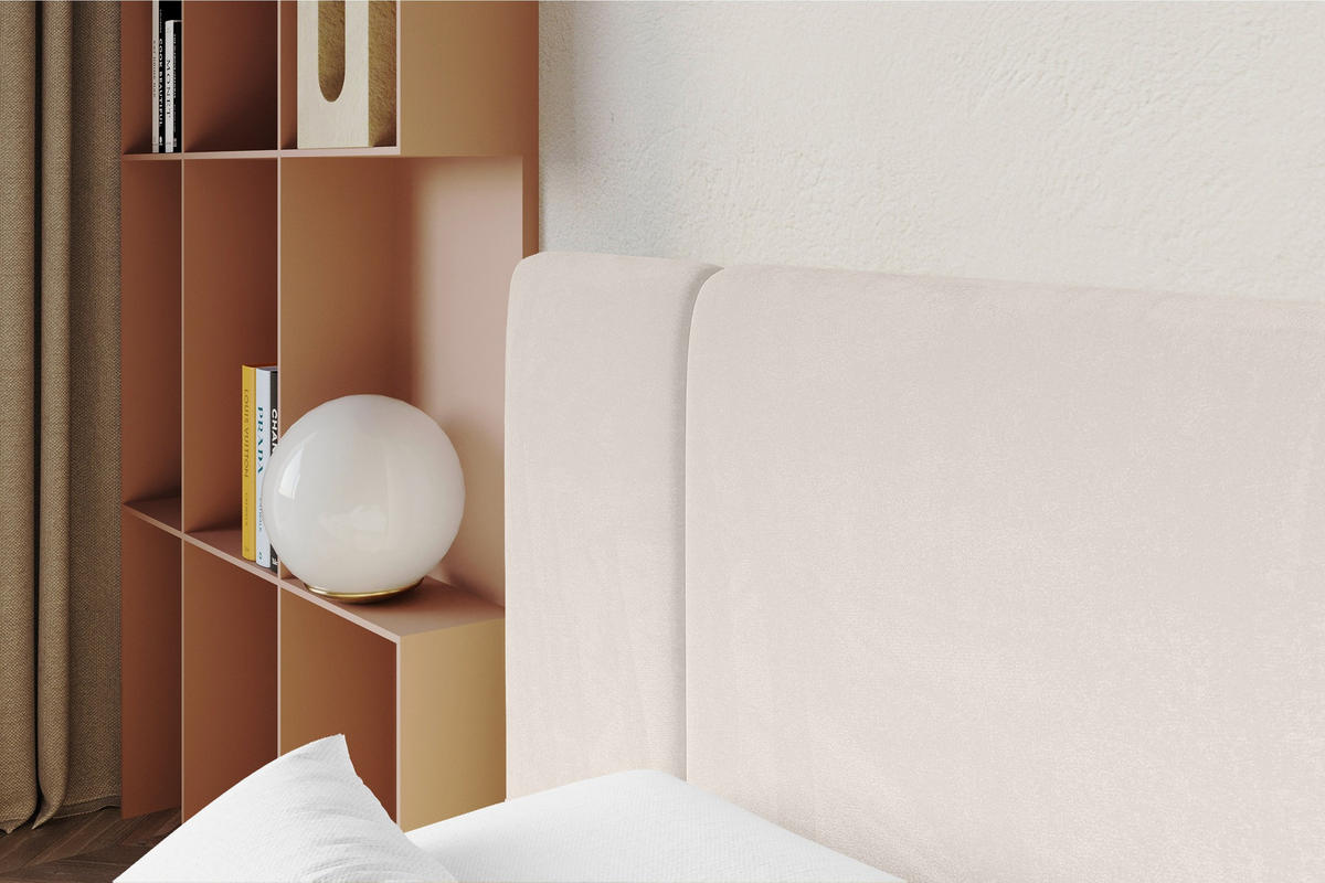 POLSTERBETT mit Bettkasten und Lattenrost, Bett mit Matratze H3/H4 - NILO 140x200 Beige - Ecru, Holzwerkstoff/Textil (140/200cm) - ALTDECOR