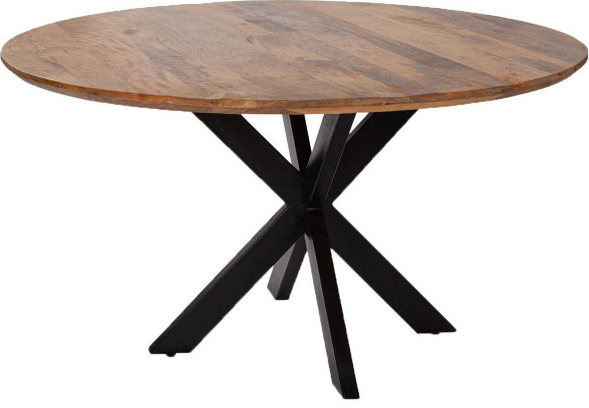 MÖBELSET Massivholztisch Avola, 4er Set Diningsessel Ginosa dunkelgrau - Dunkelgrau/Schwarz, Holz/Textil (110/76/110cm) - bene living